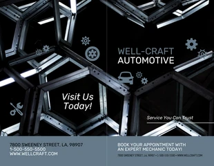 business  Template: Dark Automotive Local Business Bi Fold Brochure Template