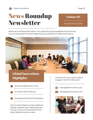 business  Template: News Roundup Newsletter Template