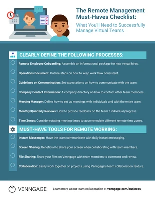 Free interactive Template: Remote Team Management Checklist Template