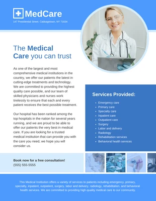 premium  Template: Free Medical Institutions Flyer Template