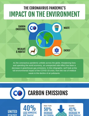 Free  Template: Pandemic's Environmental Impact Infographic Template