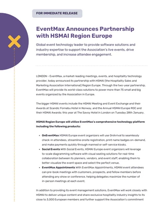 premium  Template: Partnership Announcement Press Release