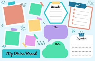 Free  Template: Blank Colorful Goals Vision Board