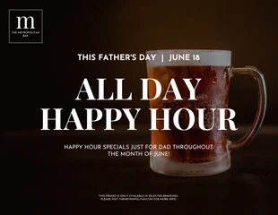 Free  Template: Father's Day Happy Hour Flyer Template