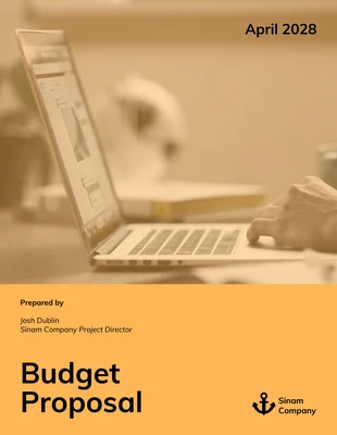 Free  Template: Dark Yellow Color Budget Proposal Template