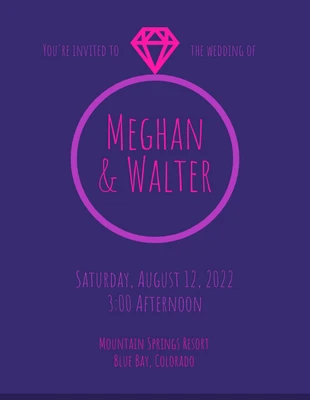 Free  Template: Diamond Ring Wedding Invitation