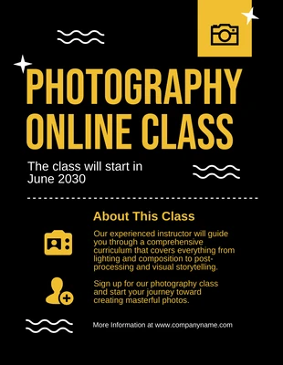 Free  Template: Photography Course Poster Flyer Template