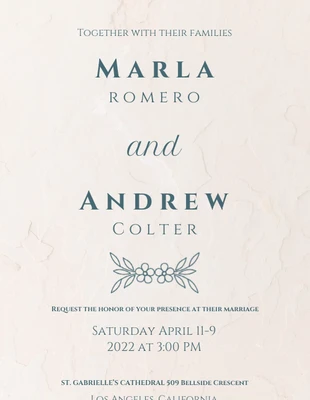 Free  Template: Cute Wedding Invitation