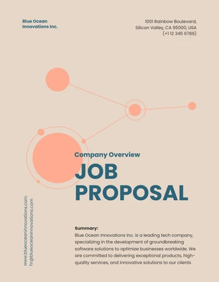 premium  Template: Orange & Blue Dot Job Proposal Template