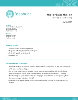 business  Template: Meeting Summary Template