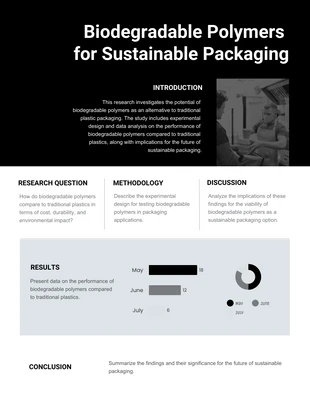 Free  Template: Black and White Monochrome Biodegradable Polymers Research