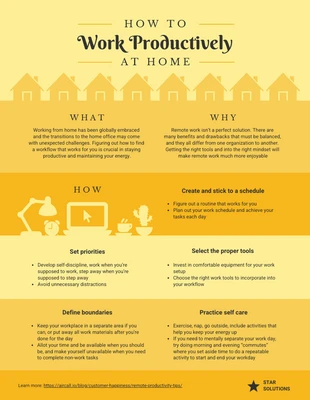 premium  Template: Working Productively at Home Infographic Template