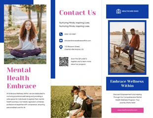 Free interactive Template: Clean Mental Health Tri-fold Brochure Template