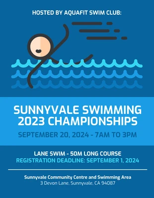 Free  Template: Swimming Championship Flyer Template