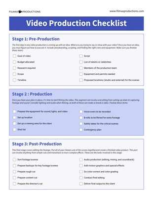 Free interactive Template: Video Planning Template