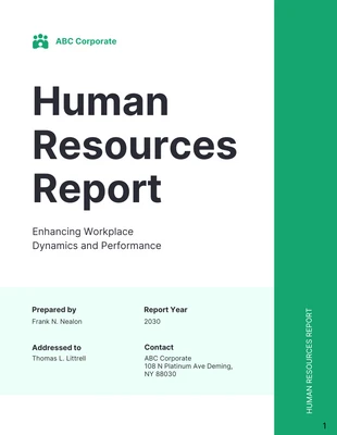 business  Template: Human Resources Report Template