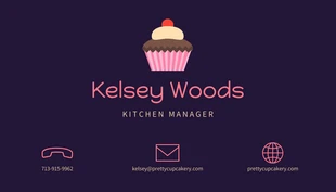 Free  Template: Dark Cupcakery Business Card