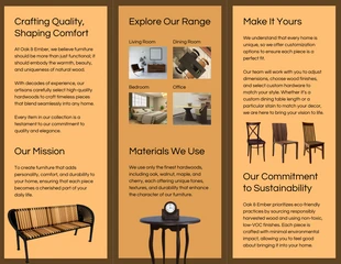 Brown Orange Wooden Furniture Product Tri-fold Brochure - Page 2