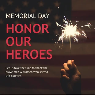 premium  Template: Vintage Memorial Day Fireworks Instagram Post