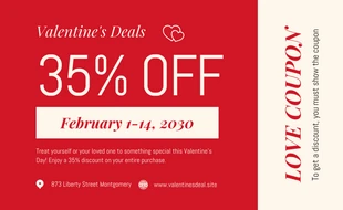 business  Template: Beige And Red Simple Valentine Love Coupon