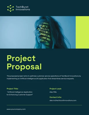 Free  Template: Green Color Simple Project Proposal Template