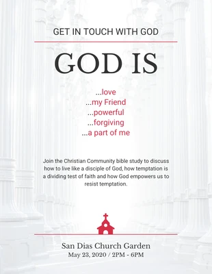 Free  Template: Join Church Community for Bible Study Event Flyer Template