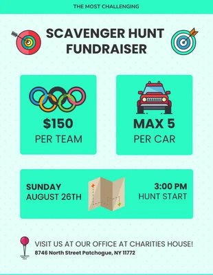 premium  Template: Scavenger Hunt Fundraiser Event Flyer Template