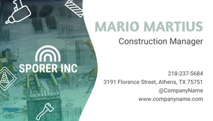 White And Green Cute Construction Business Card - Page 2