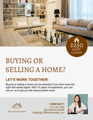 Free  Template: Buying Or Selling Home Flyer Template