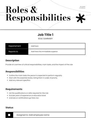 Free  Template: Roles Responsibility Example Diagram Template