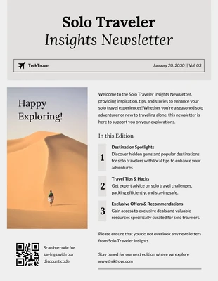 business  Template: Solo Traveler Newsletter Template