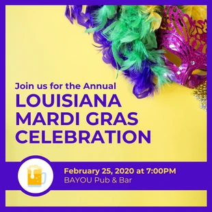 Free  Template: Promotional Mardi Gras Event Instagram Post