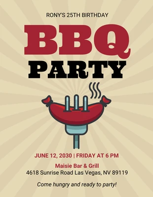 Free  Template: Birthday BBQ Party Flyer Template