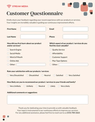 premium  Template: Questionnaire Form Template