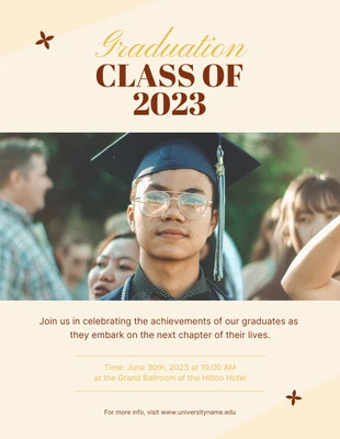 Free  Template: Soft Cream Graduation Poster