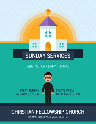 Free  Template: Sunday Service Event Flyer Template