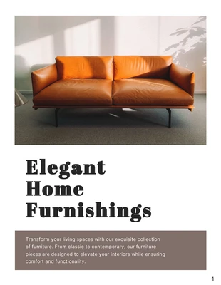 Free  Template: Home Furnishings Product Catalog Template