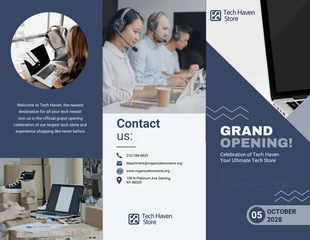 Free  Template: Tech Store Grand Opening Brochure Template