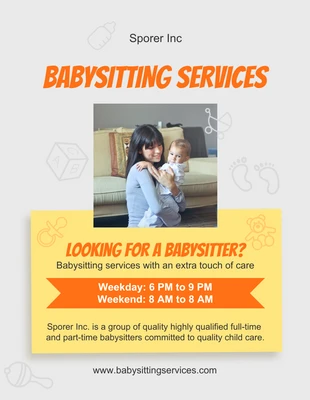 Free  Template: Advertisement For Babysitting Flyer Template