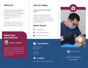 premium  Template: Navy Fuchsia Dental Brochure Template