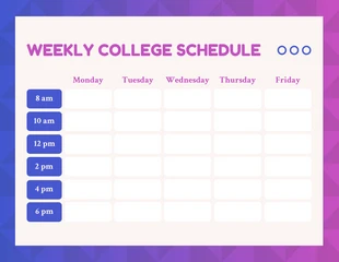 Free  Template: Gradient Modern Geometric Weekly College Schedule Template