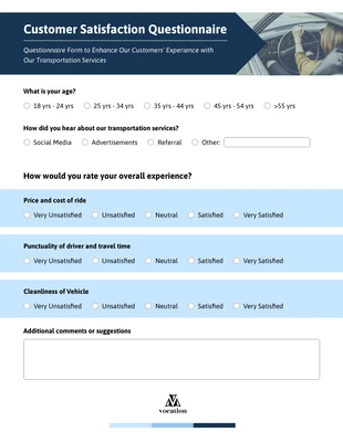 business  Template: Survey Questionnaire Form Template