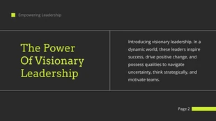 Black Green White Minimalist Modern Leadership Presesntation - Page 2