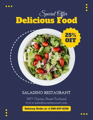 Free  Template: Restaurant Special Discount Offer Flyer Template