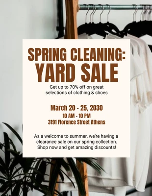 Free  Template: Spring Cleaning Yard Sale Flyer Template