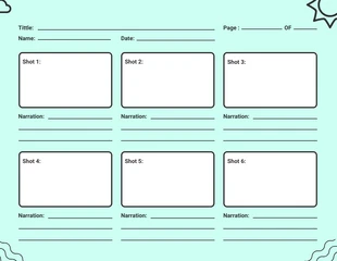 Free  Template: Blue Video Plan Storyboard Blank Template