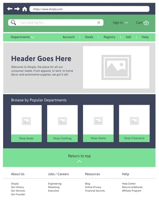 premium  Template: Retail Website Wireframe Template