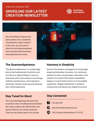 Free  Template: Unveiling Our Latest Creation Newsletter Template