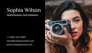 Black Minimalist Professional Photo Business Card - Page 2