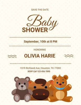 Free  Template: Baby Shower Teddy Flyer Template